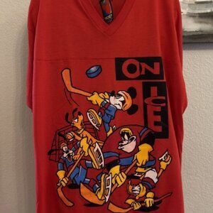 Disney Unlimited Women’s Red Hockey ON ICE Sleep Shirt XL RARE NEW W/TAG USA